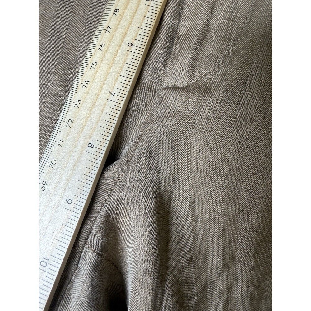 Banana Republic Capri Cropped Silk & Linen Contoured Fit Pants - Brown - Size 8 - Picture 10 of 16
